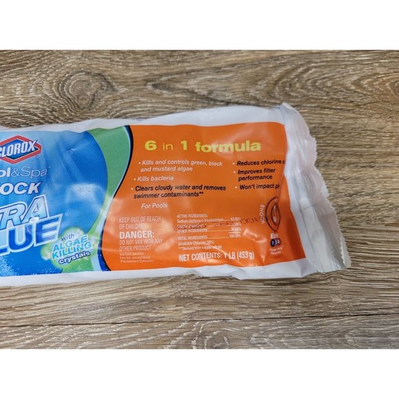 NEW - 1 Single Pack of Clorox XtraBlue 6 in 1 Pool & Spa Shock 1 lb Xtra Blue - Picture 3 of 7